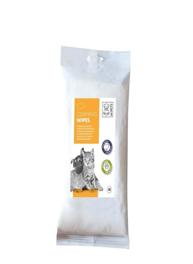 M-PETS Pet Travel Cleaning & Grooming Wipes for Dogs & Cats, Hypoallergenic, Nourishing & Moisturizing, Disinfects & Conditions Rough, Cracked Paws, For Tough Odour, Dirt, Dander (40 Wipes) - Image 1